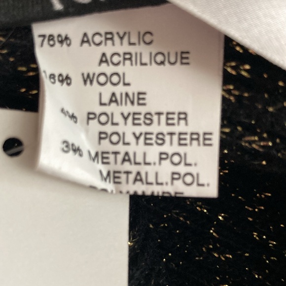 Helene Berman London Anthropologie Black and Metallic Gold Hat Beanie Bow NWT - Picture 9 of 9